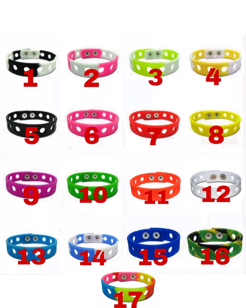 Colorful Adjustable Silicone Bracelets for Jibbitz and shoe charms, Shoe Charms Bracelet, Jibbitz Holder
