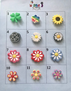 Flowers, Lucky Clover, Sunflower, Hibiscus, Cactus Shoe Charms, Charms for your Crocs, Croc Accessories